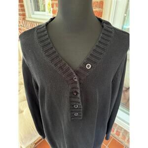 Ellos Cozy Black Mock Neck Sweater